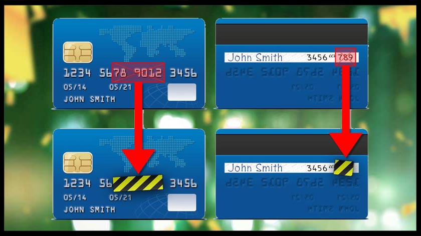 Täck över rätt siffror på ditt bankkort